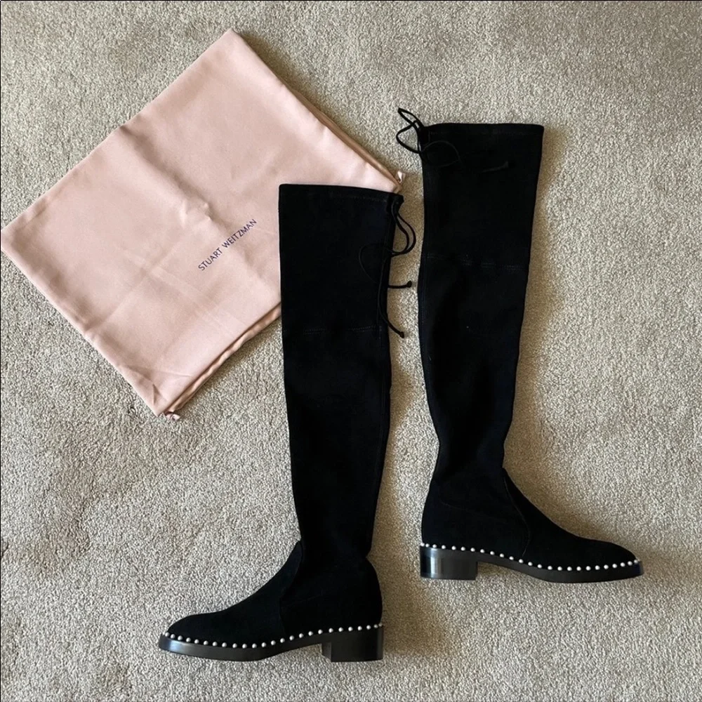 NEW Stuart Weitzman Lowland Pearl Over the Knee Boots